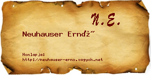 Neuhauser Ernő névjegykártya